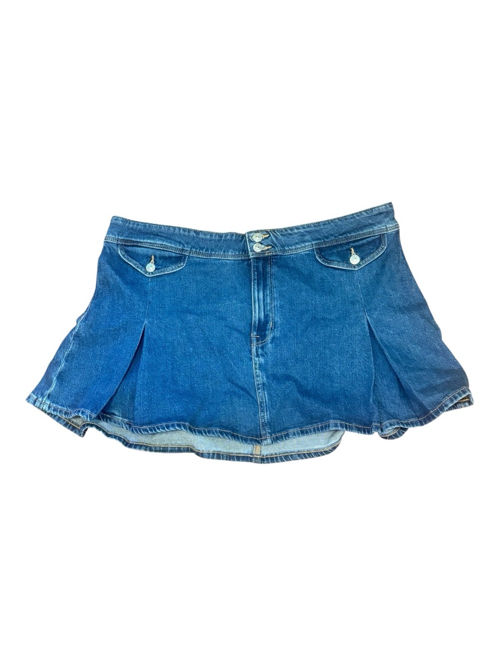 American Eagle Outfitters Blue Denim Skater Mini Skirt Size 18 NWT